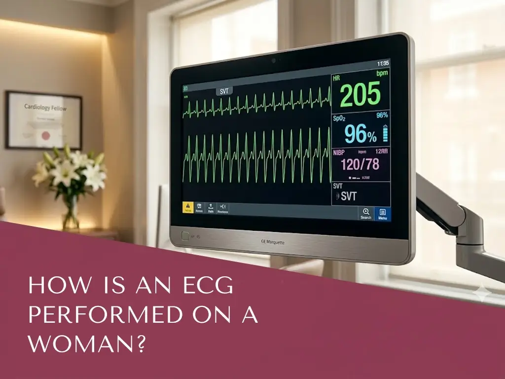 How is an ECG Performed on a Woman?